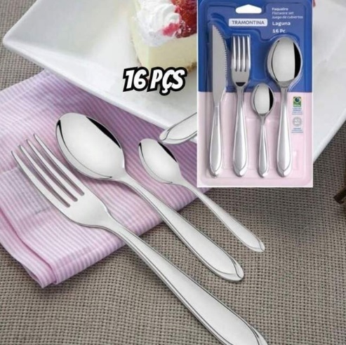 Faqueiro Tramontina Laguna Aço Inox Alto Brilho 16 Peças