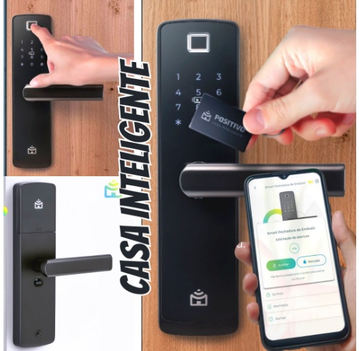 Fechadura Digital Smart Fechadura Wi-Fi de Embutir Positivo Casa Inteligente