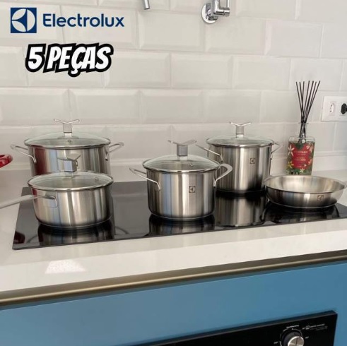Jogo De Panelas Inox Com Fundo Triplo 5 Peças Electrolux