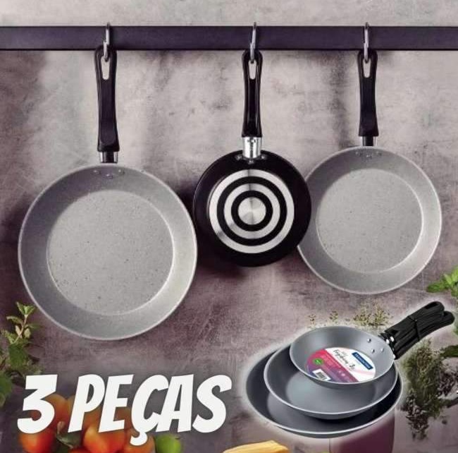 Jogo Frigideira Alumínio 3 Peças Caribe Tramontina