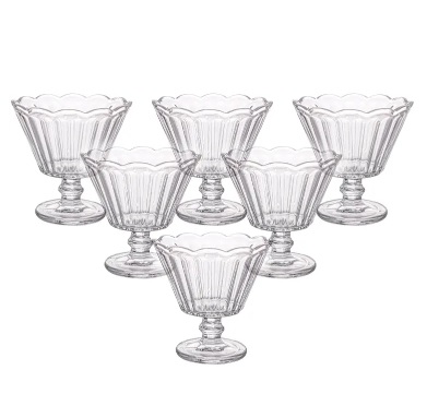 Jogo de Taças de Vidro para Sobremesa Transparente 150ml 6 Peças Haus Concept Lótus