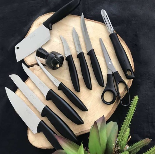 Kit Facas Plenus Lâminas Aço Inox 10 Peças Preto Tramontina