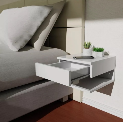 Mesa De Cabeceira Mudo Suspenso Mesinha Branco
