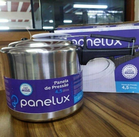 Panela De Pressão 4,5 Litros Panelux Classic Polida Alumínio Cor Prateado