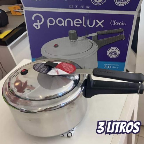 Panela De Pressão Panelux Alumínio Polido 3 Litros Cor Polida