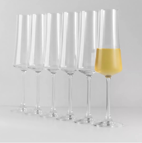 6 Taças De Cristal Para Champagne 210ml Linha Xtra Bohemia