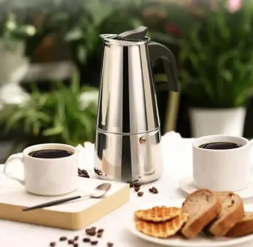 Cafeteira Italiana Expresso Aço Inox 4, 6, 9 Xicara Filtro Térmica Manual Com Filtro Café Chá – New