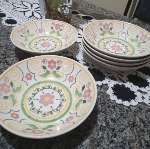 Conjunto De 6 Pratos Fundos Unni Lima 20,5 Cm Multicor Oxford