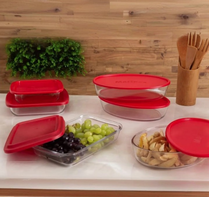 Conjunto de Assadeiras de Vidro Marinex 6 Peças