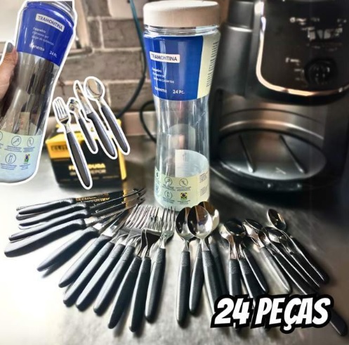 Faqueiro 24 Peças, Tramontina, Ipanema 23399091, Preto