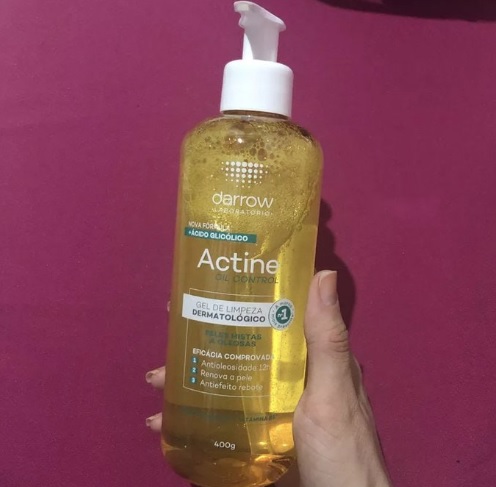 Gel De Limpeza Facial Actine Oil Control Antioleosidade Com Ácido Glicólico E Vitamina B5 400g Darrow