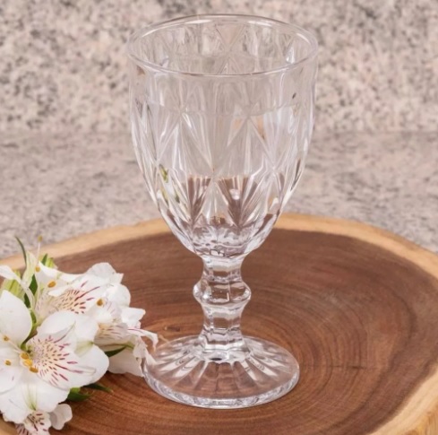 Jogo 6 Taças de Vidro Transparente 340ml Diamond Incasa Transparente