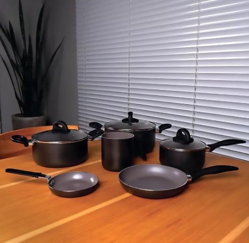 Jogo De Panelas Brinox Antiaderente Ceramic Life 6 Pç Preto