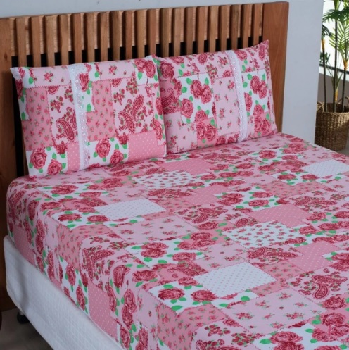 Jogo Lençol Casal Estampado Elástico Malha 100% Algodão Top