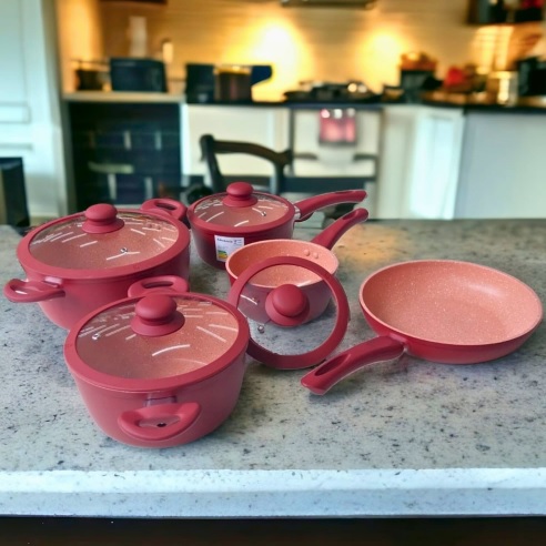 Jogo Panelas Antiaderente Cerâmica De Indução Viena 5 Peças