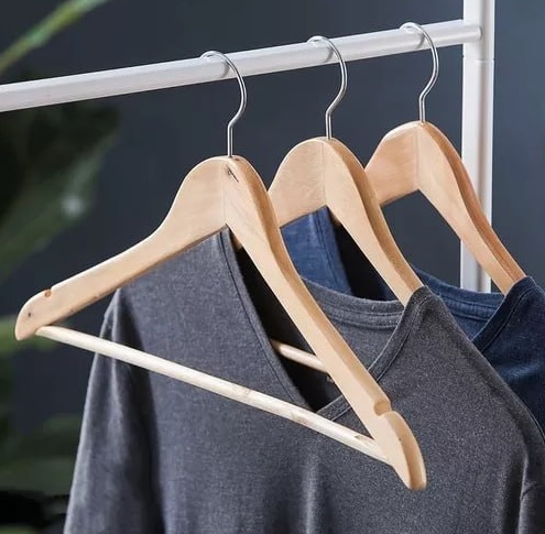 Kit 10 Cabides De Madeira Adulto Roupa Cabide Prime Atacado