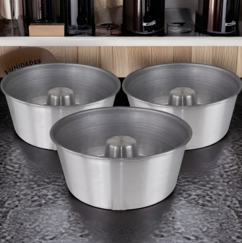 Kit 3 Formas Bolo Pudim Torta Suiça Brigadeirão 19cm Barato