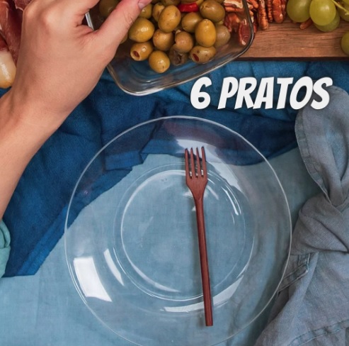 Kit 6 Pratos Fundos Sopa Duralex Astral Vidro Transparente Liso