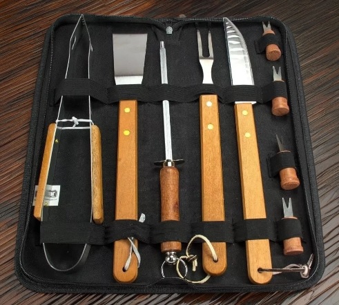 Kit Churrasco Faqueiro Aço Inox + Estojo Presente Masculino