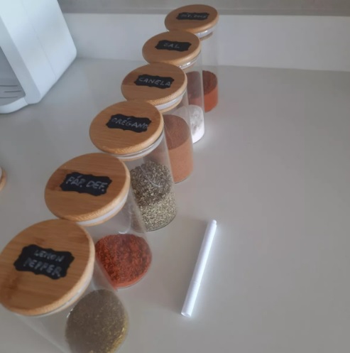 Kit De 6 Potes Herméticos Vidro Tampa Bambu 300ml