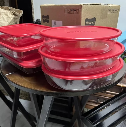 Marinex Assadeiras Kit 6 peças vermelhas e transparentes