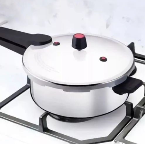 Panela De Pressão Aluminio Nacional 7l Fechamento Externo Cor Alumínio polido