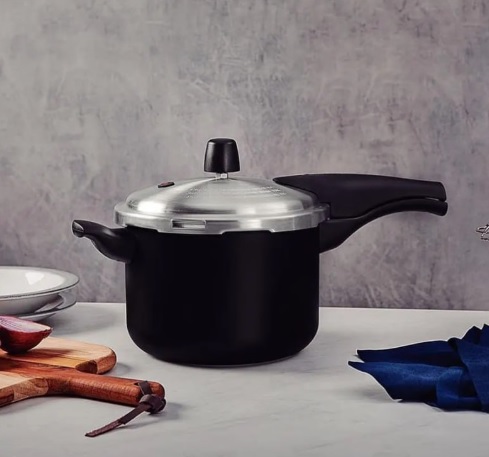Panela de Pressão Tramontina Antiaderente 4,5L Preto e Prata Vancouver Effect