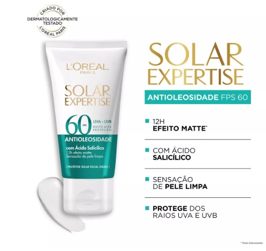 Protetor Solar Antioleosidade Sem Cor FPS60 L’Oréal Paris