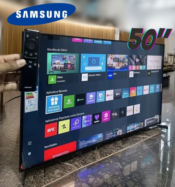 Smart TV UN50DU7700GXZD 50” UHD Processador Crystal 4K 2024 Cor Preto Samsung 110V/220V