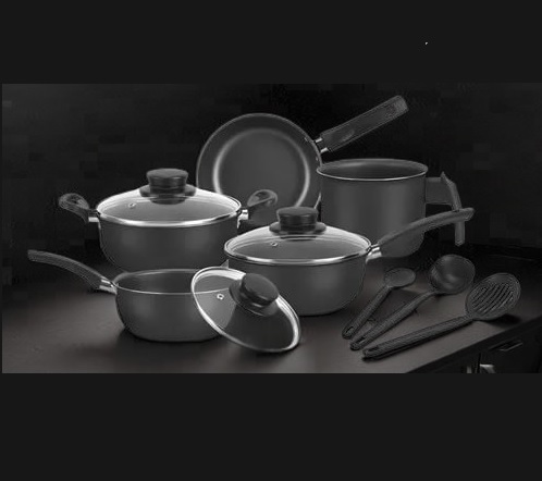 Conjunto De Panelas 8 Pçs Teflon Tampas De Vidro Promoção