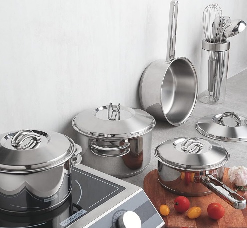 Jogo de Panelas com Fundo Triplo, Tramontina, Solar 65510760, Inox