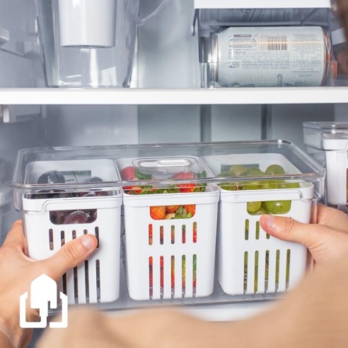 ORGANIZADOR CLEAR FRESH 5L COM 3 CESTOS