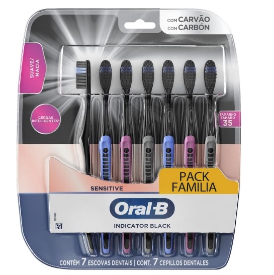 Oral-B Escova de Dente Indicador Black Charcoal 7 Unidades