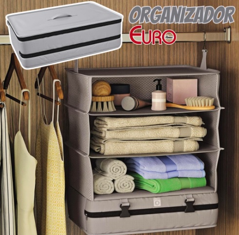 Organizador de roupas para Viagens e closet, Quadrado, CST6040, Euro Home