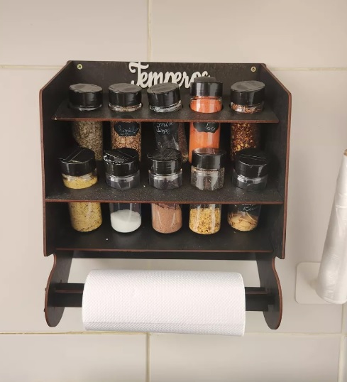 Porta Condimentos Temperos Premium Luxo Mais Potes Etiquetas