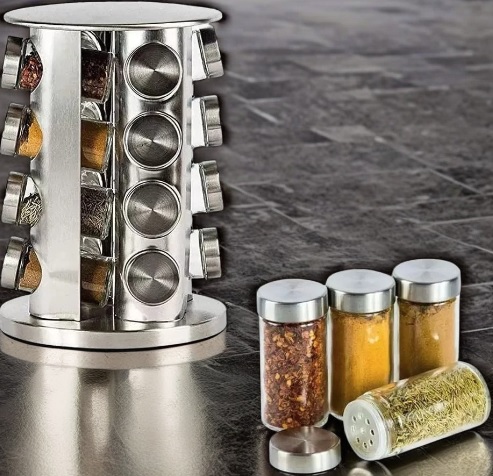 Porta Tempero Condimento Giratório 16 Peças Inox Cozinha – Dubai-atlantic Global