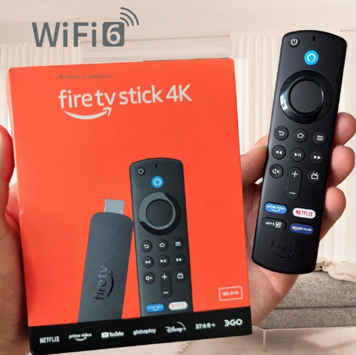 Fire TV Stick 4K Streaming com Dolby Vision/Atmos e suporte a wi-fi 6 Com Alexa e comandos de TV