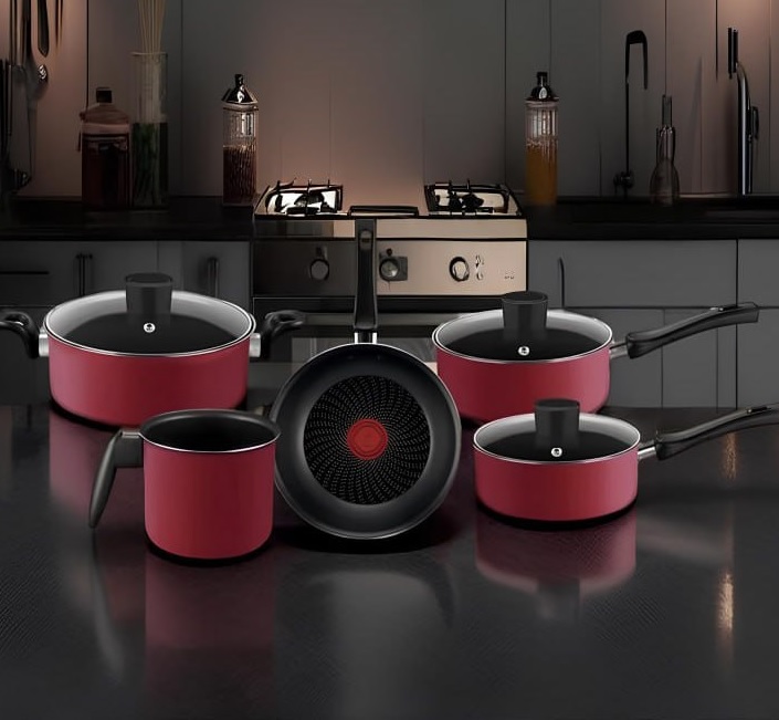 Jogo de Panelas Rochedo Limpa Fácil Limited 5 Peças Vermelho