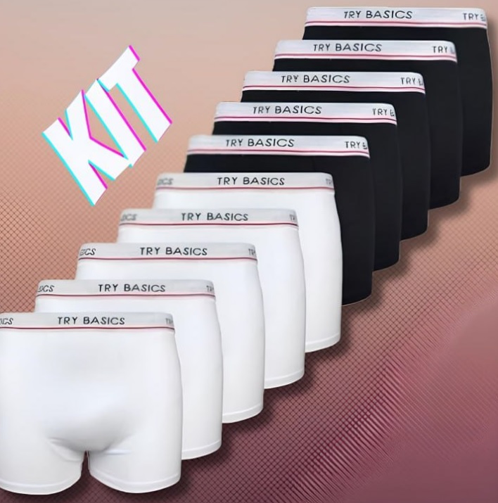 Kit 10 Cuecas Boxers Infantil Box Algodão Cotton Conforto