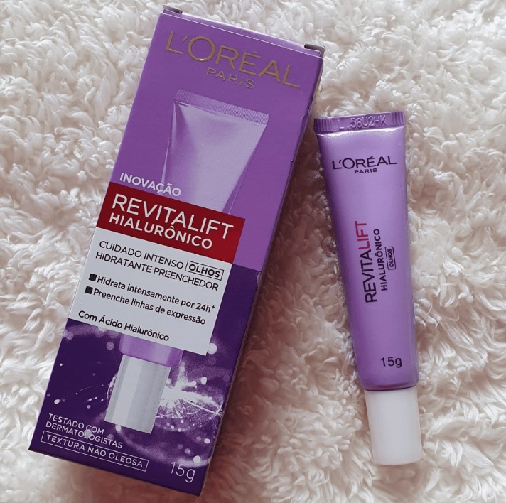 L’Oréal Paris Creme Para Área Dos Olhos Anti-Idade Revitalift Hialurônico, Cuidado Intenso e Combate às Olheiras, 15G
