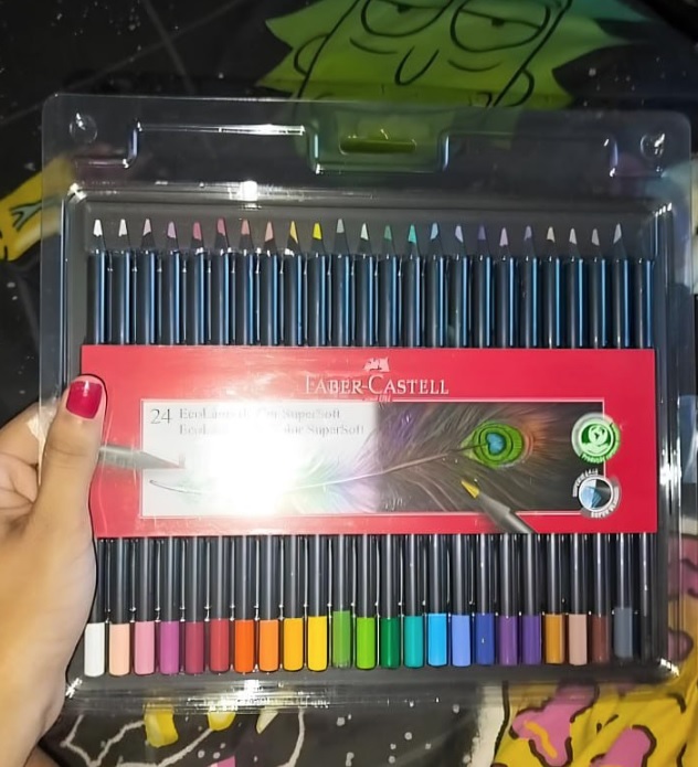 Lápis de Cor, Faber-Castell, EcoLápis Supersoft, 24 Cores