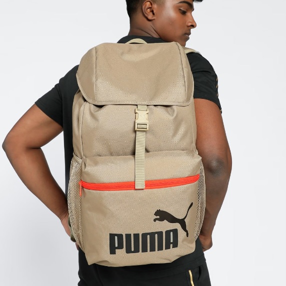 Mochila Puma Phase Hooded Backpack Unissex Cor Oak Branch Desenho Do Tecido Lisa