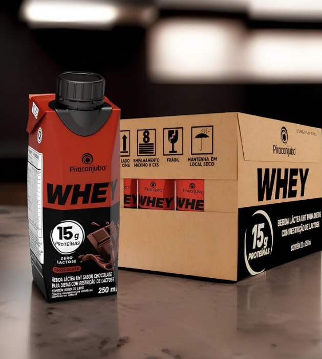 Pack de Whey Zero Lactose Chocolate 15g Piracanjuba 250ml – 12 Unidades