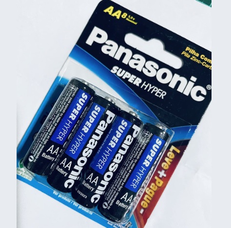 Panasonic UM-3SHS – Pilha Comum AA, Tensão 1,5 Volts, Embalagem com 4 pilhas