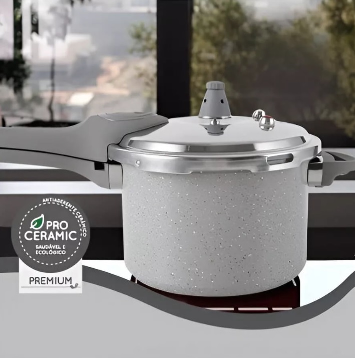Panela De Pressão 4,2lceramic Life Marble Blend Com Indução