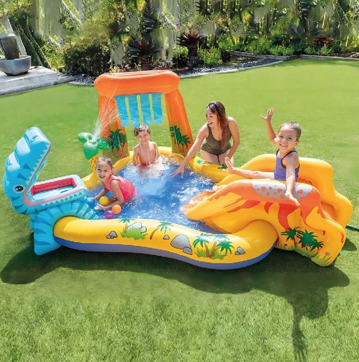 Piscina Playground Centro De Diversões Dinossauro Intex 310l
