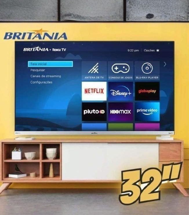 Smart Tv 32 Britânia Btv32g7pr2csblh Led Dolby Audio