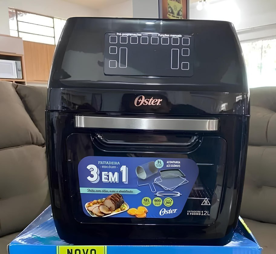 Fritadeira Oven Fryer 3 em 1 ofrt780 12 litros preta Oster cor preto 220v