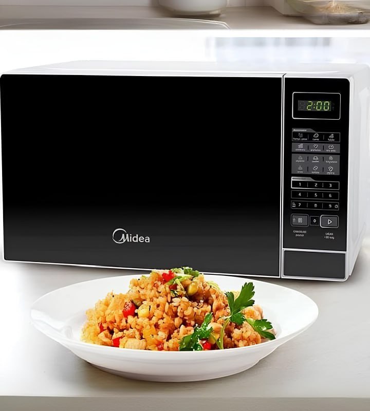 Micro-ondas 20l Branco Porta Preta Minuto Fácil Midea 110V