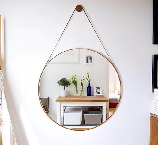 Espelho Adnet Redondo Para Banheiro/quarto/sala/30cm+brinde